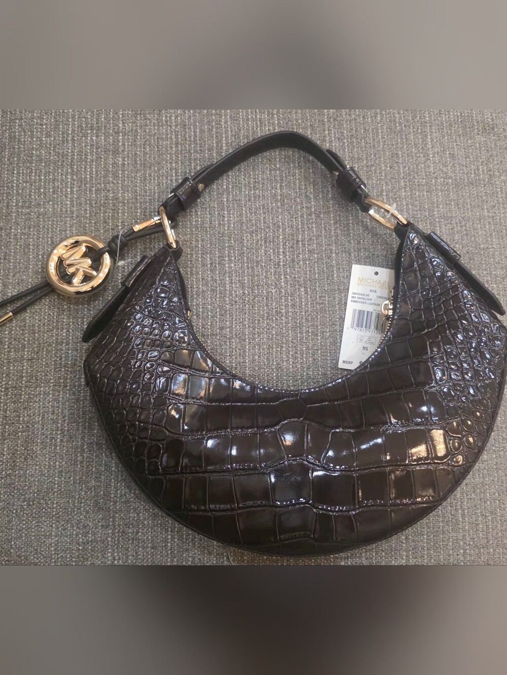 MICHAEL KORSKoa Medium Crocodile Embossed Leather Shoulder Bag